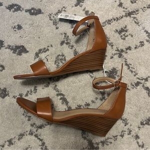 And Away Wedge Sandals Cognac Brown 7